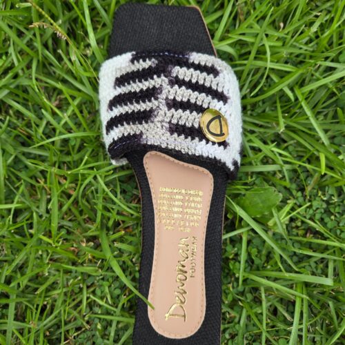 Dewoman Black and White DeWoman Sandal s103b