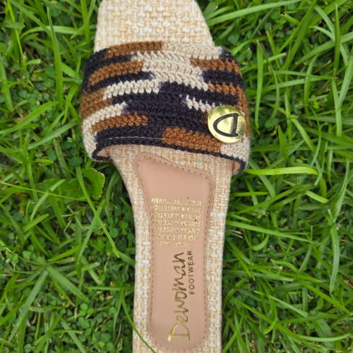 dewoman cream black brown DeWoman Sandal s103a